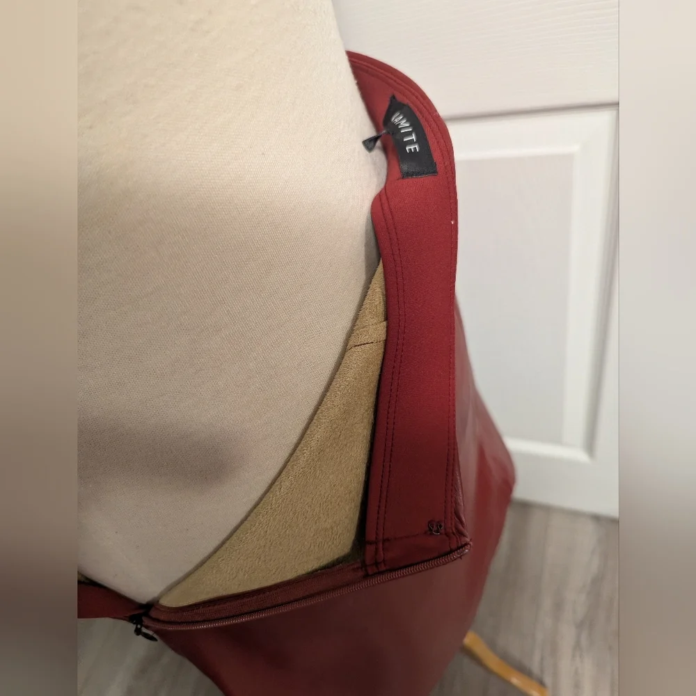 Dynamite Deep Red Leather Mini Skirt - Picture 8 of 9